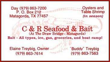 C & R Seafood card....
