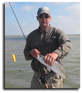 Capt. Rolf with a nice Matagorda Bay trout!